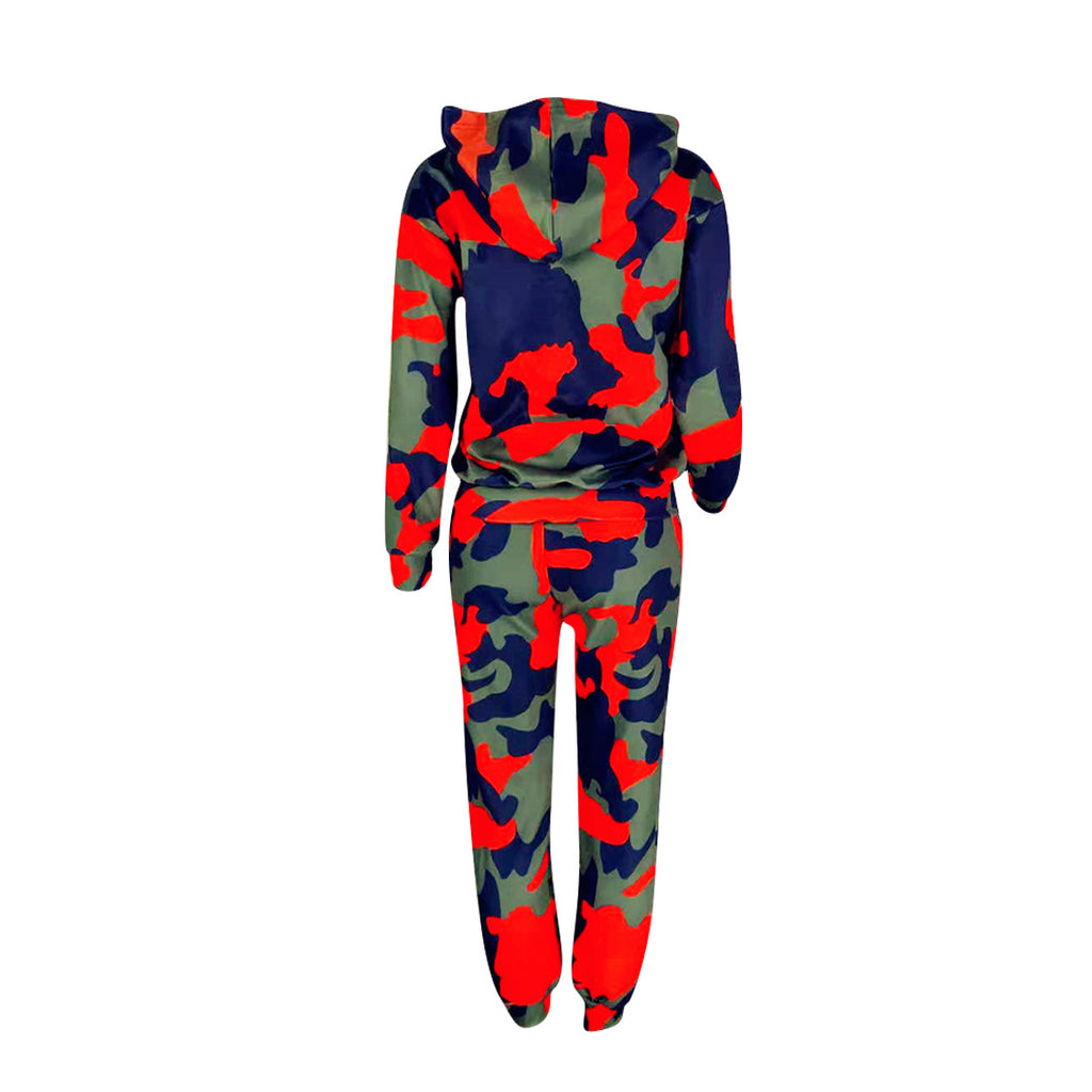 Long Sleeve TWO PIECE SET Hoodie Print Camouflage Tracksuit s