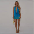 Womens Off-shoulder Sleeveless Backless Top With Tie Details