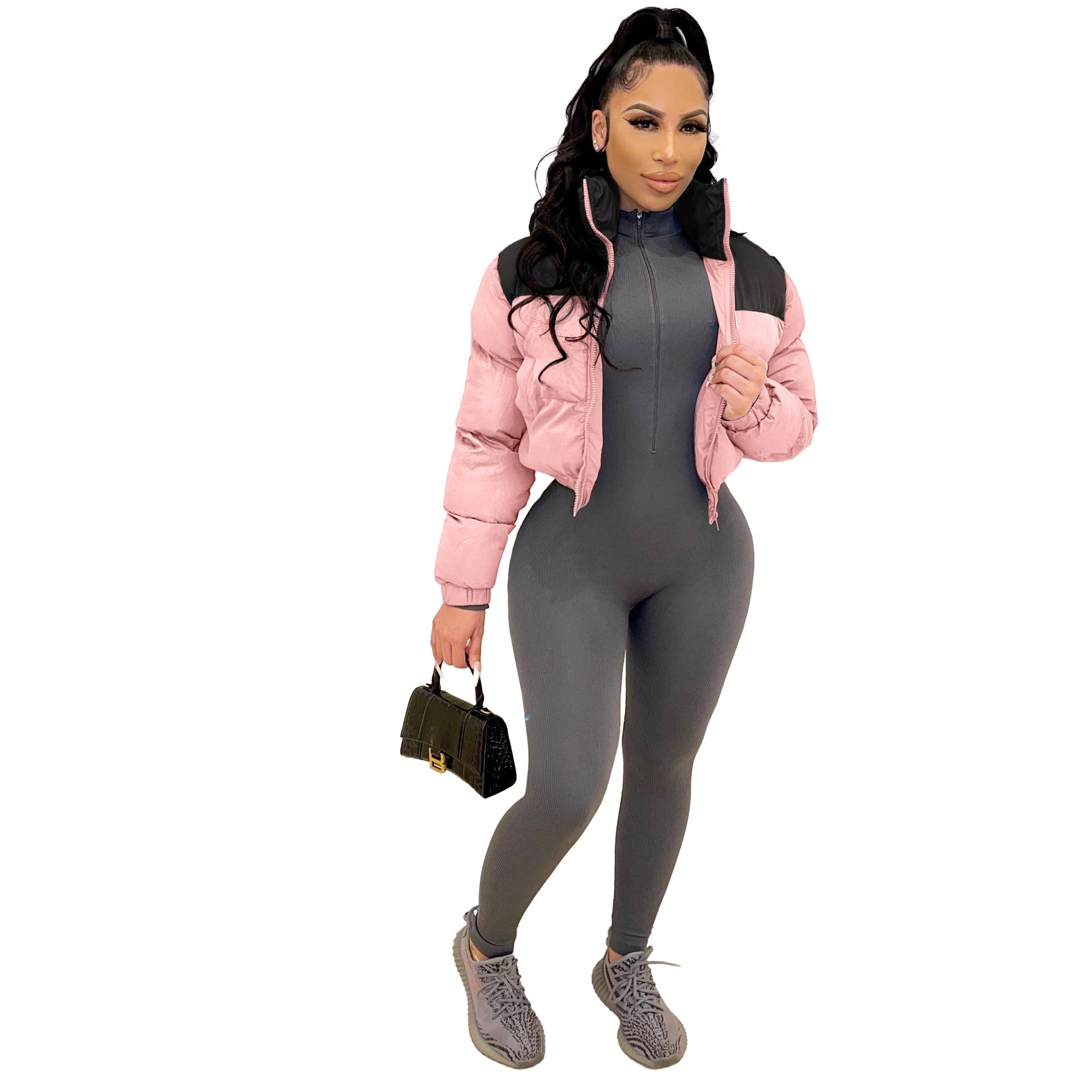 Women's Coat Fashionable Brand Classic Cotton-padded Jacket European And American Short Flight Jacket
