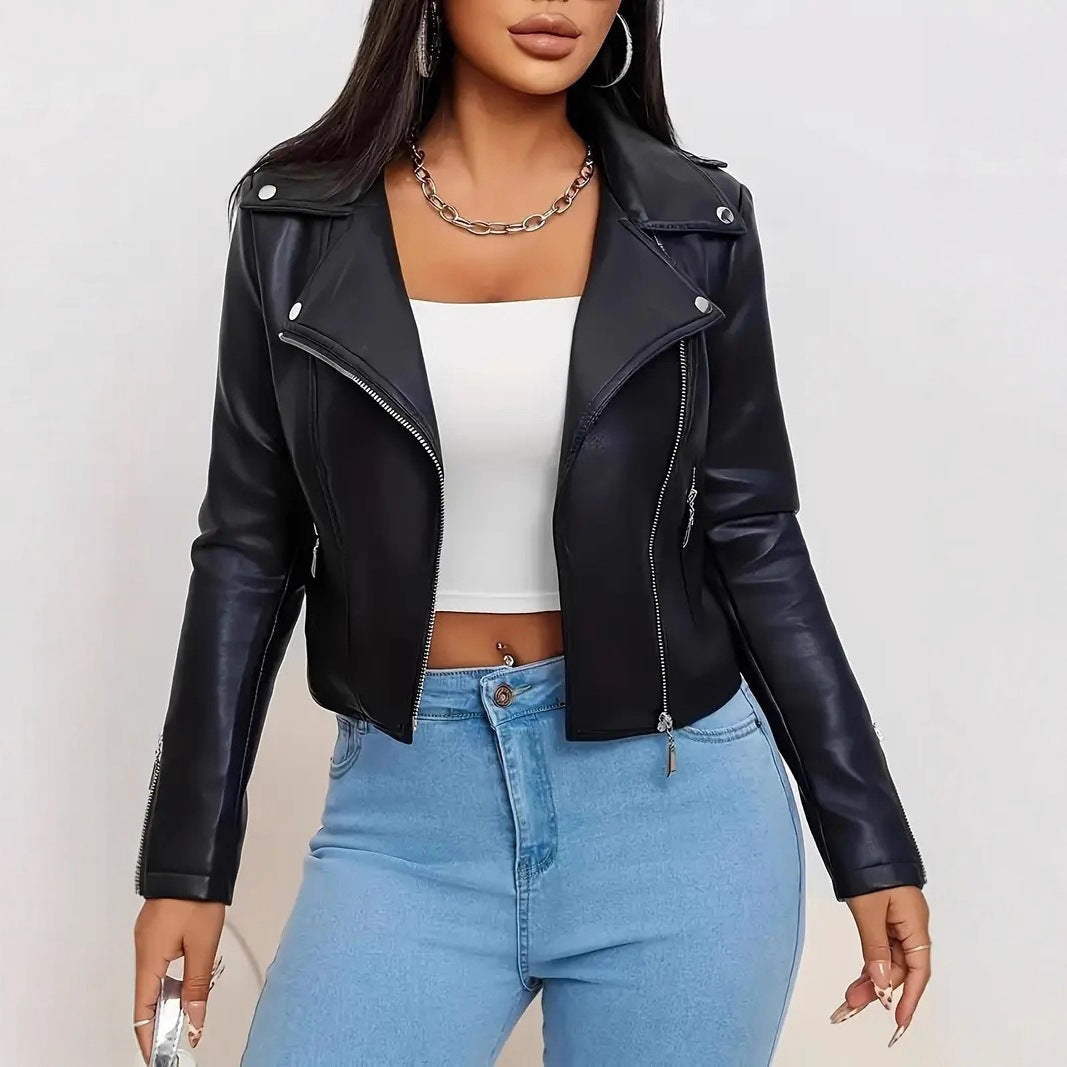 Rare High-end Black Leather Jacket