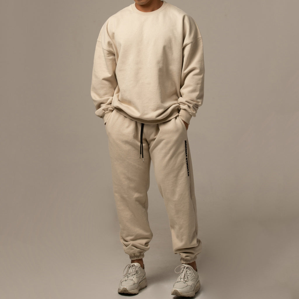 Men's Sports Leisure Running Thick Long Sleeve Hoodless Loose Embroidered Hoodie Pants