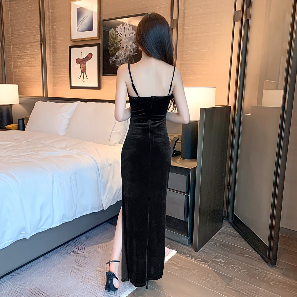 Women's Sexy High-slit Suspender Bottoming Dress