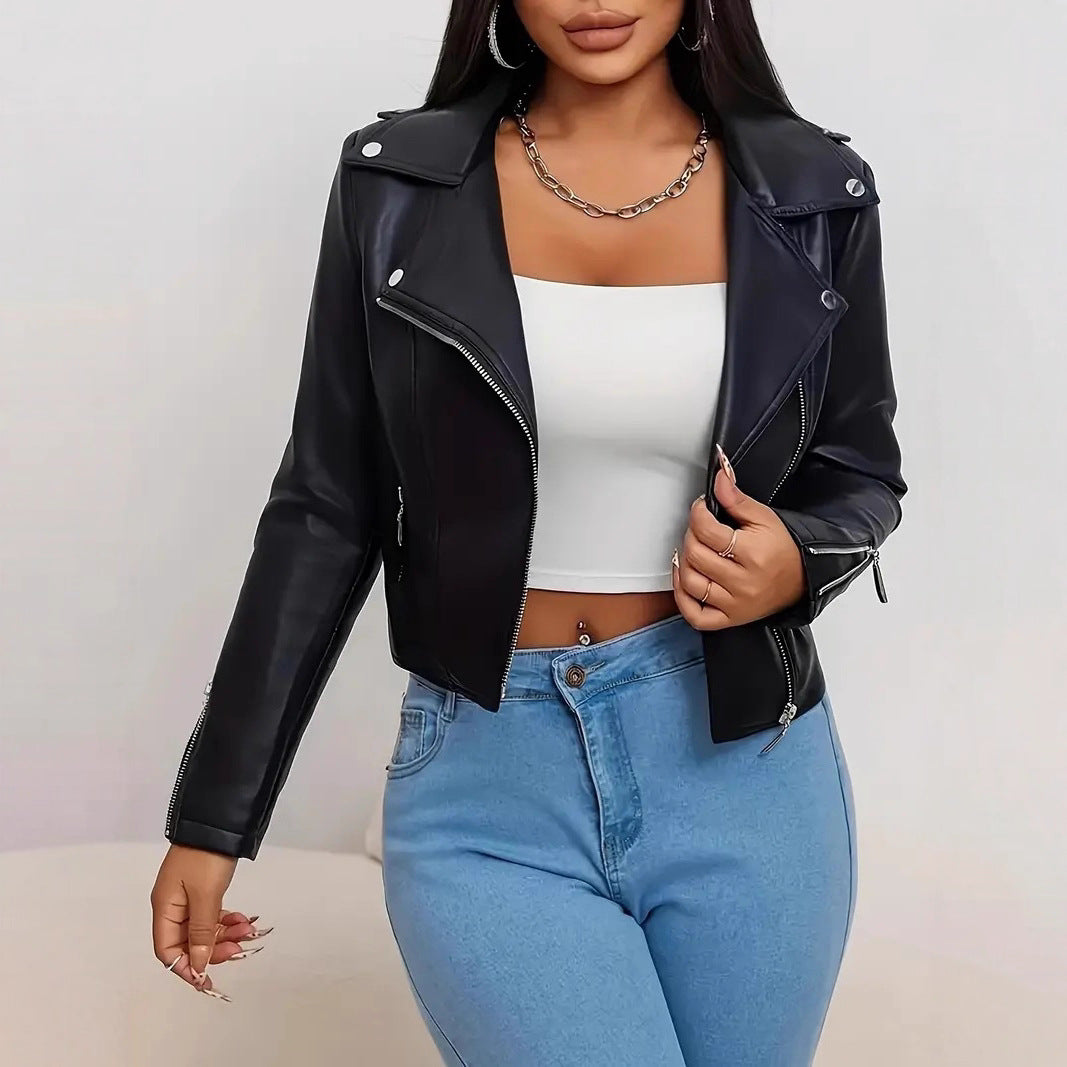 Rare High-end Black Leather Jacket